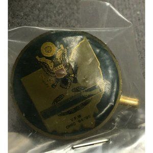 VFW Ohio 94-95 Tie Tack/pin with Chain w Bar Gold Tone Enameled NOS